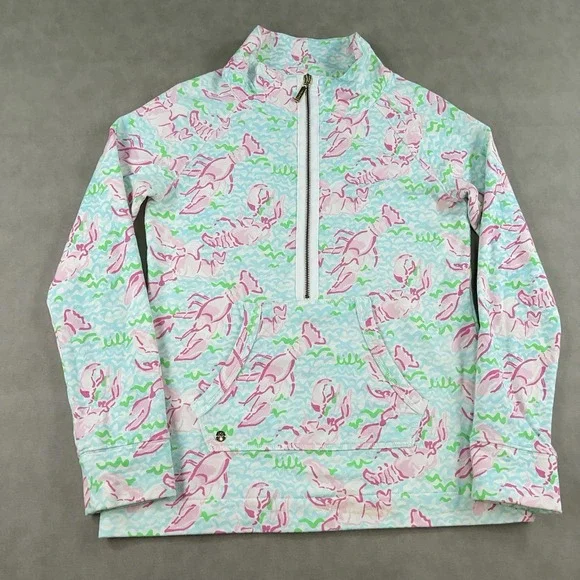 Lilly Pulitzer Skipper Popover 1/4 Zip Lobstah Roll Pullover UPF 50+ - Picture 2 of 6